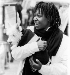 Whoopi Goldberg pictured with her Scottish terrier Otis